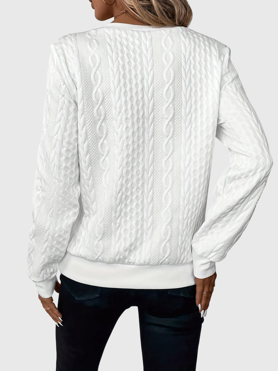 Casimira | Cable Knit Quarter-Zip Sweater view 2