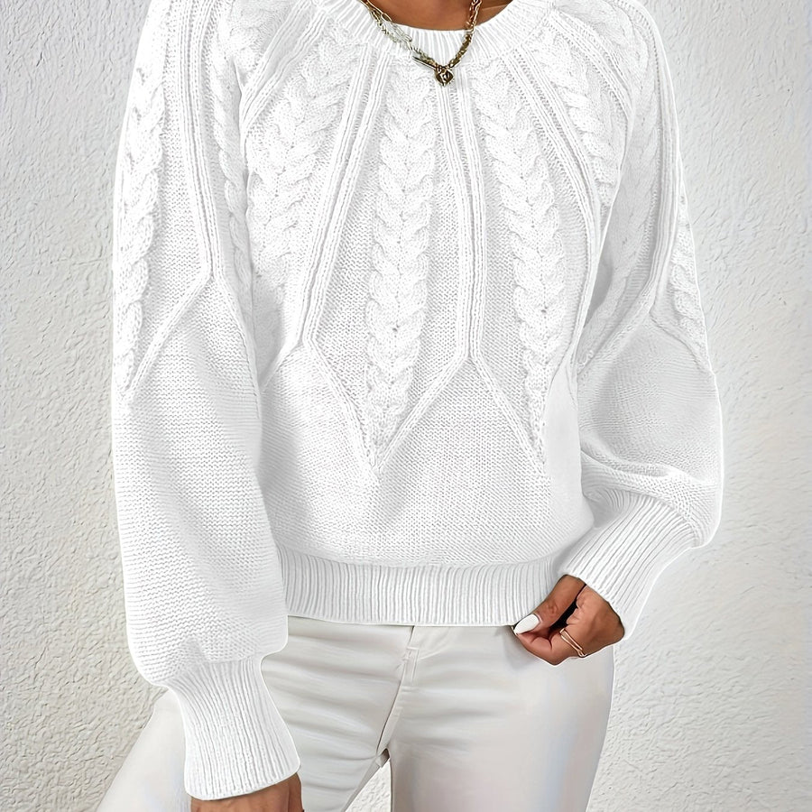 Eleanor | Women's Oversized Cable Knit Sweater – Relaxed Chunky Winter Pullover view 46
