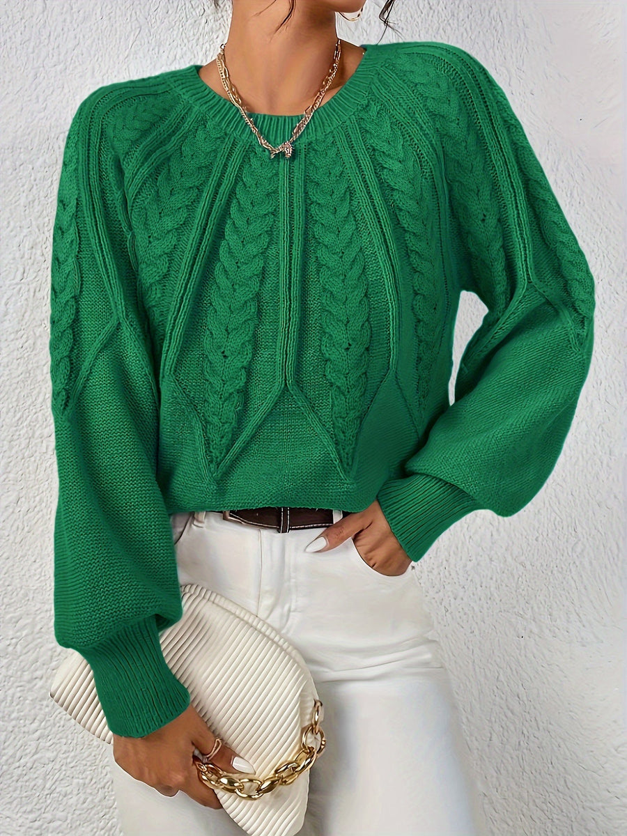 Eleanor | Women's Oversized Cable Knit Sweater – Relaxed Chunky Winter Pullover view 23