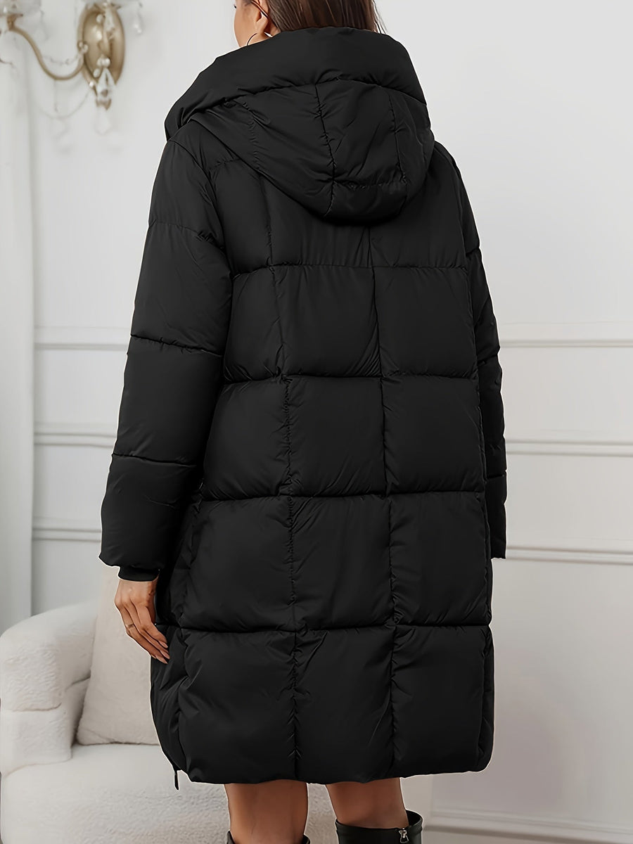 Camilla | Women's Long Puffer Coat – Hooded Quilted Winter Parka view 7