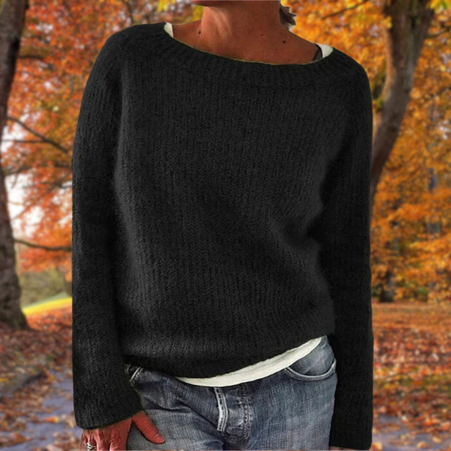 Marceline | Boat Neck Layered Knit Sweater view 2