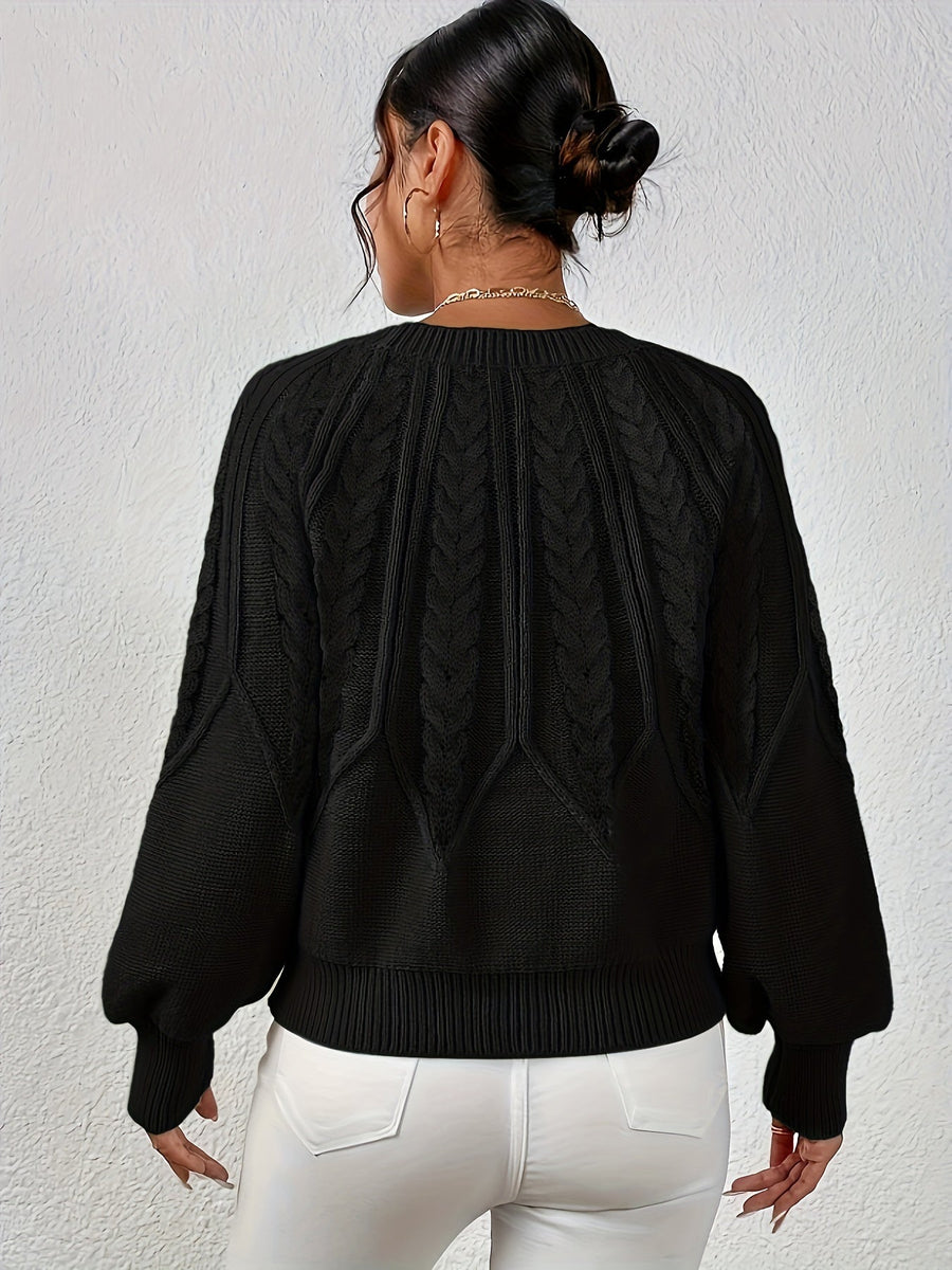 Eleanor | Women's Oversized Cable Knit Sweater – Relaxed Chunky Winter Pullover view 26