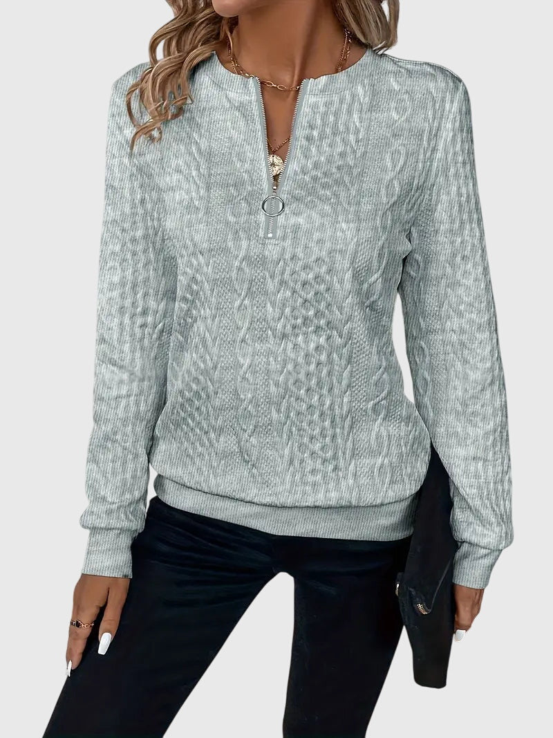 Casimira | Cable Knit Quarter-Zip Sweater view 19