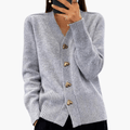 Isolde | Button-Up Cardigan with Heart Button Details and Long Sleeves
