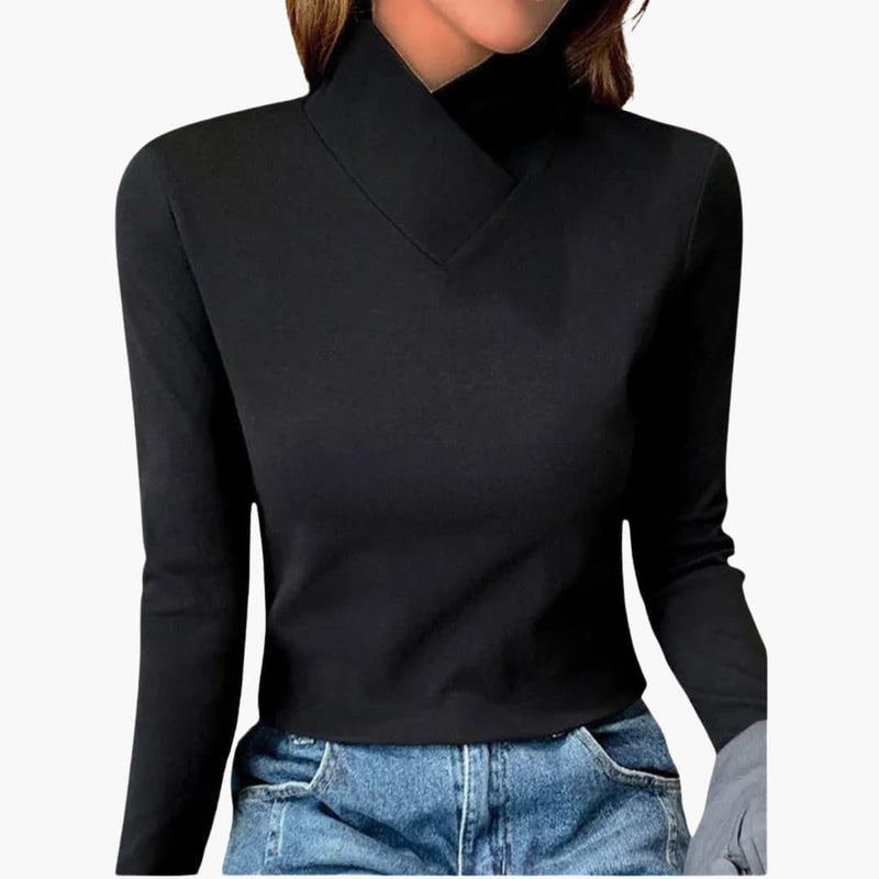 Liora | High-Collar Jumper with Long Sleeves and Regular Fit