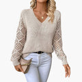 Zinnia | Jumper with Crochet Sleeve Details and Relaxed Fit