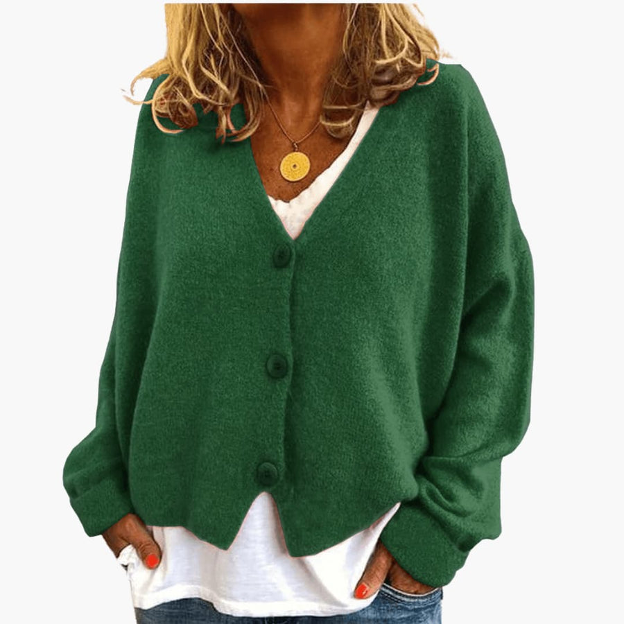 Brooke | Knitted Button Cardigan with V-Neckline and Long Sleeves view 15