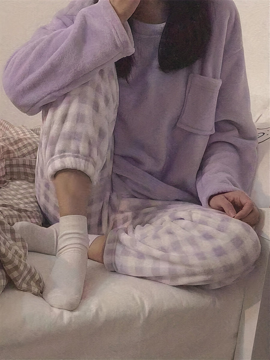 Marcella | Women's Plush Pajama Set – Cozy Two Piece Lounge Set view 11