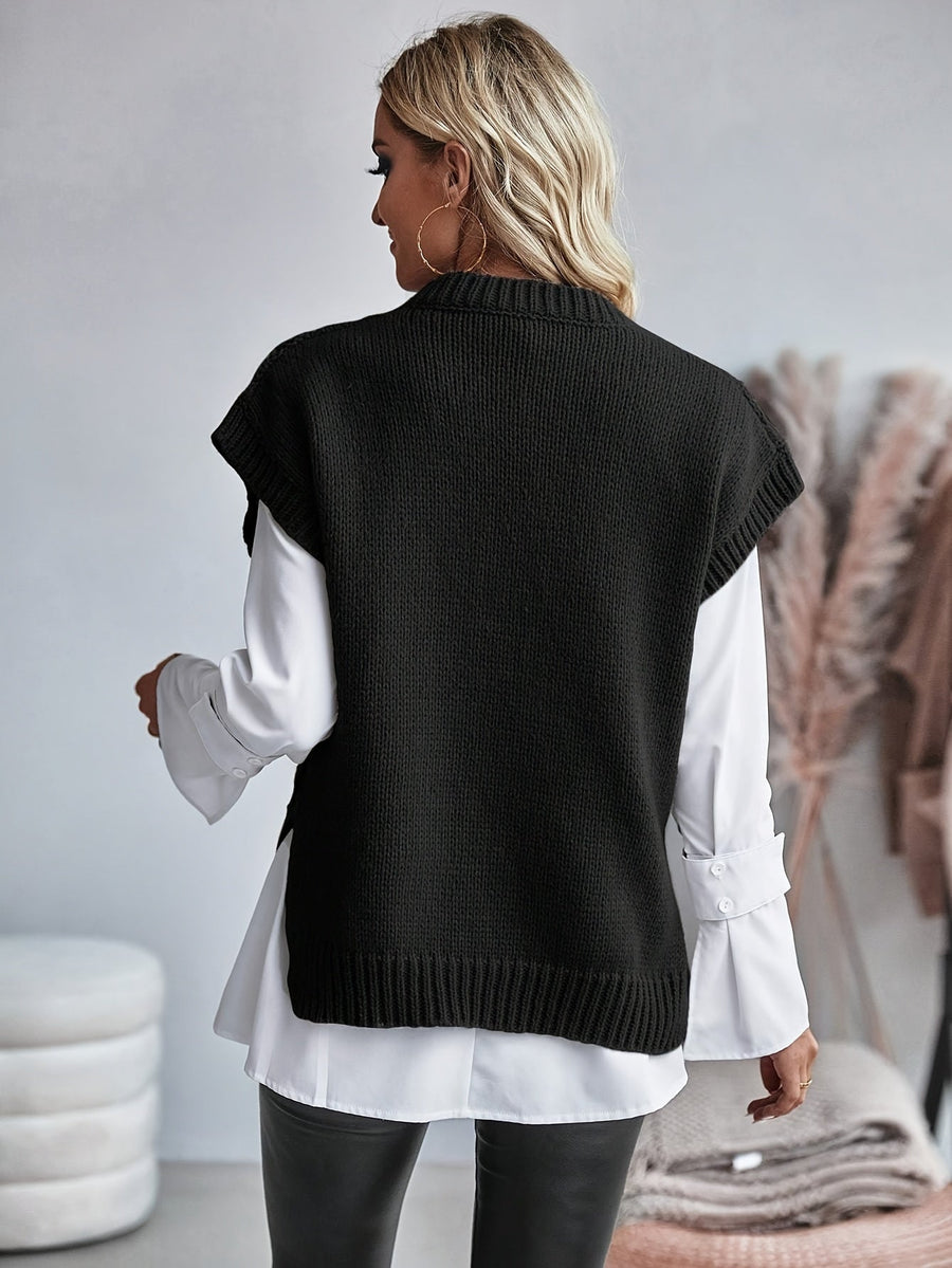 Bridget | Women's Cable Knit Sweater Vest – Cozy V Neck Knit Vest view 10