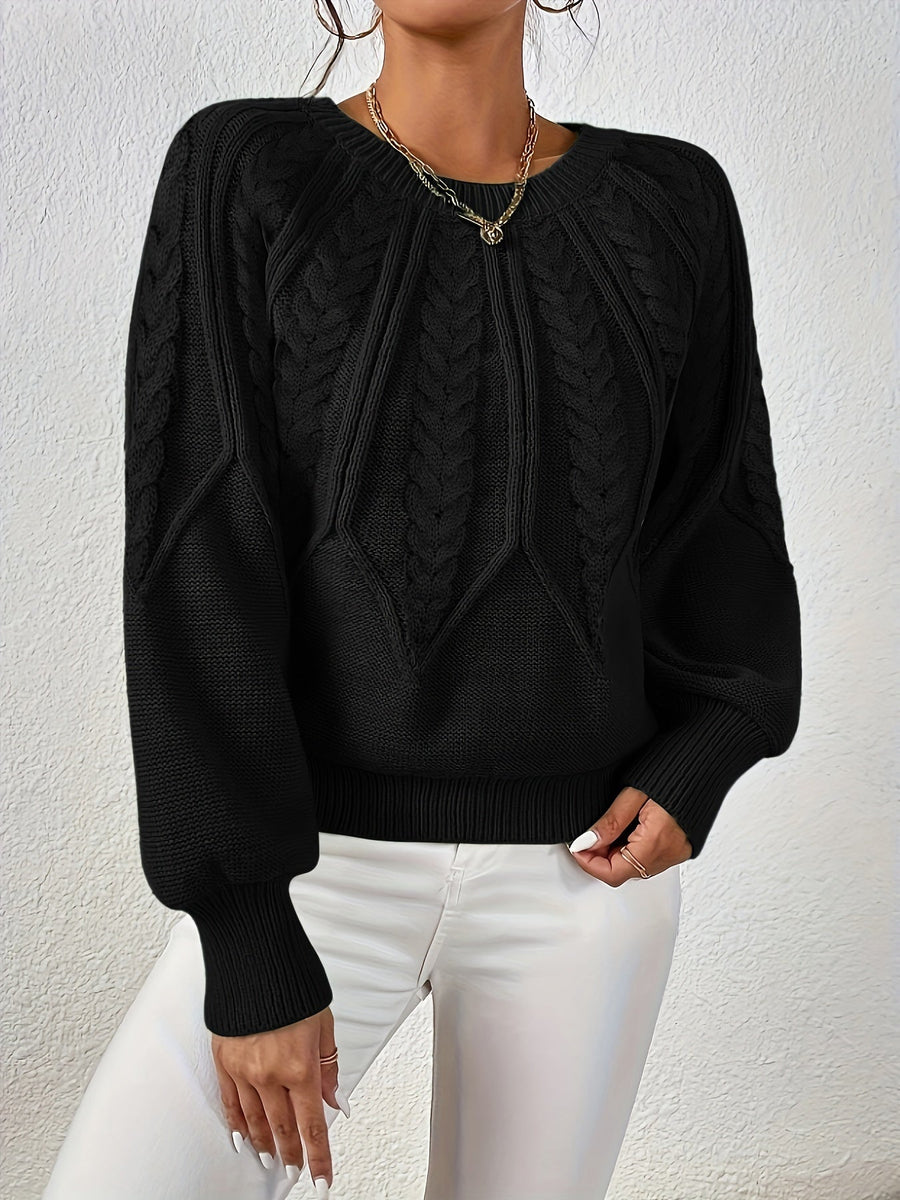 Eleanor | Women's Oversized Cable Knit Sweater – Relaxed Chunky Winter Pullover view 25