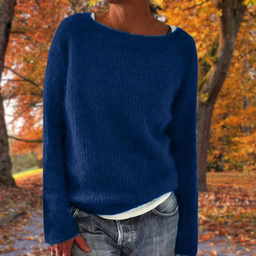 Marceline | Boat Neck Layered Knit Sweater view 3
