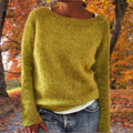 Marceline | Boat Neck Layered Knit Sweater