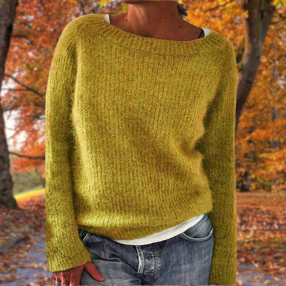 Marceline | Boat Neck Layered Knit Sweater