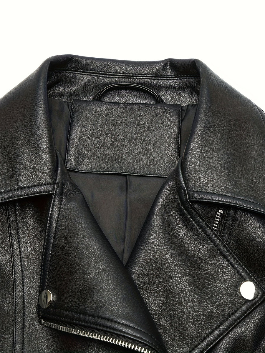 Mabel | Women's Moto Jacket – Sculpted Zip Front Tailored Biker Jacket view 4