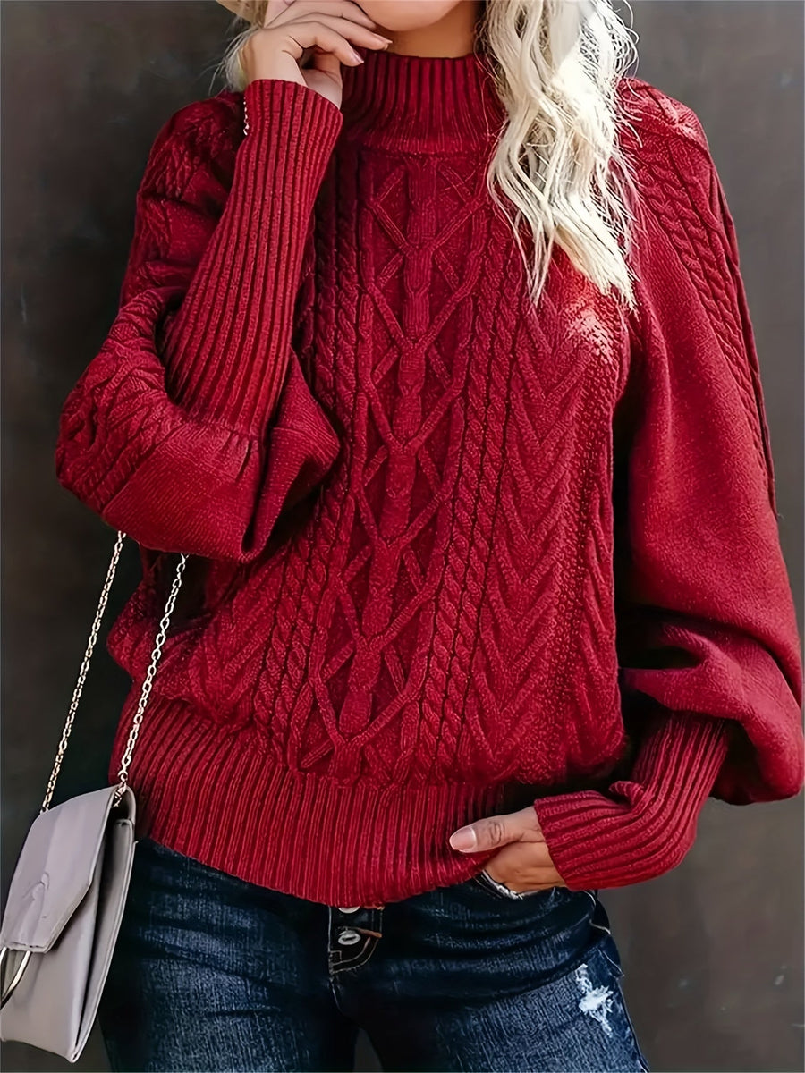 Wren | Women's Cable Knit Sweater – Cozy Textured Winter Pullover view 4