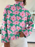 Aspen | Floral Roll Neck Knit Sweater for Women