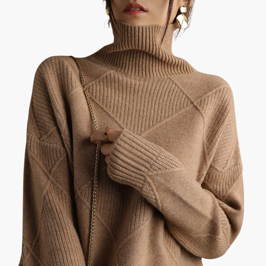 Selah | Ribbed Turtleneck Jumper with Long Sleeves and Fitted Silhouette view 4