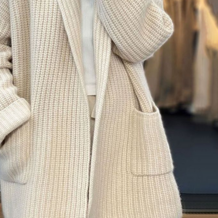 Verona | Women's Winter Cardigan – Knitted Wool Pockets, Plus Size view 5