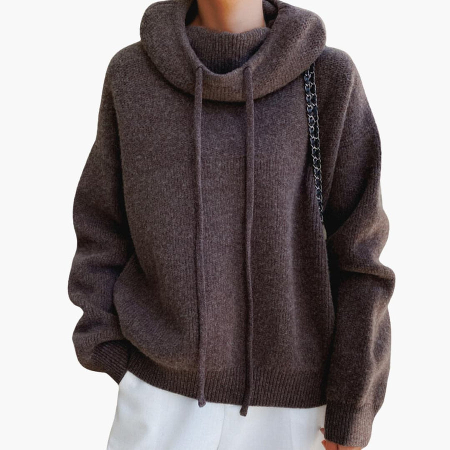 Ulrike | Turtleneck Jumper with Long Sleeves and Drawstring Detail view 7
