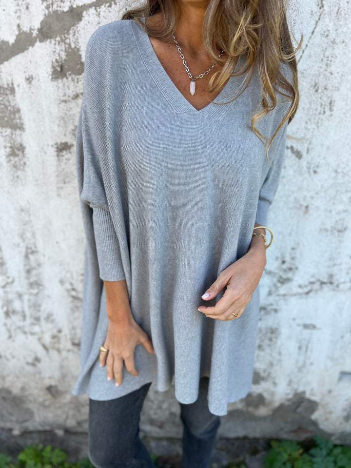 Althea | Oversized V-Neck Tunic Sweater view 3