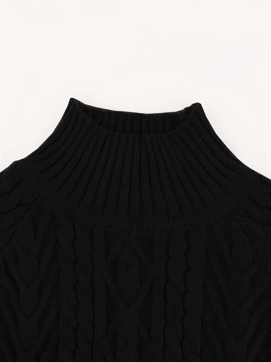 Eloise | Women's Mock Neck Sweater – Textured Knit Half Zip Collar Pullover view 10