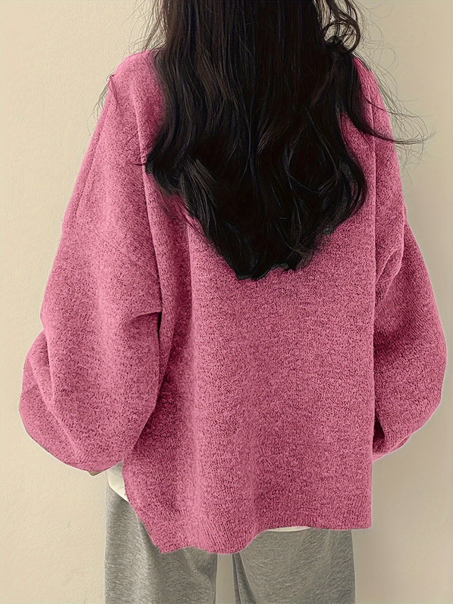 Perpetua | Oversized Crew Neck Sweater with Balloon Sleeves view 10