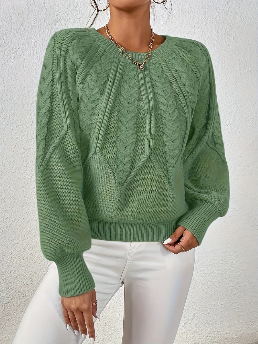 Eleanor | Women's Oversized Cable Knit Sweater – Relaxed Chunky Winter Pullover view 3