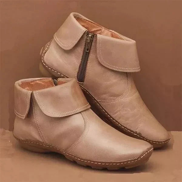 Camilla | Vintage-Style Contrast Stitching Boots view 4