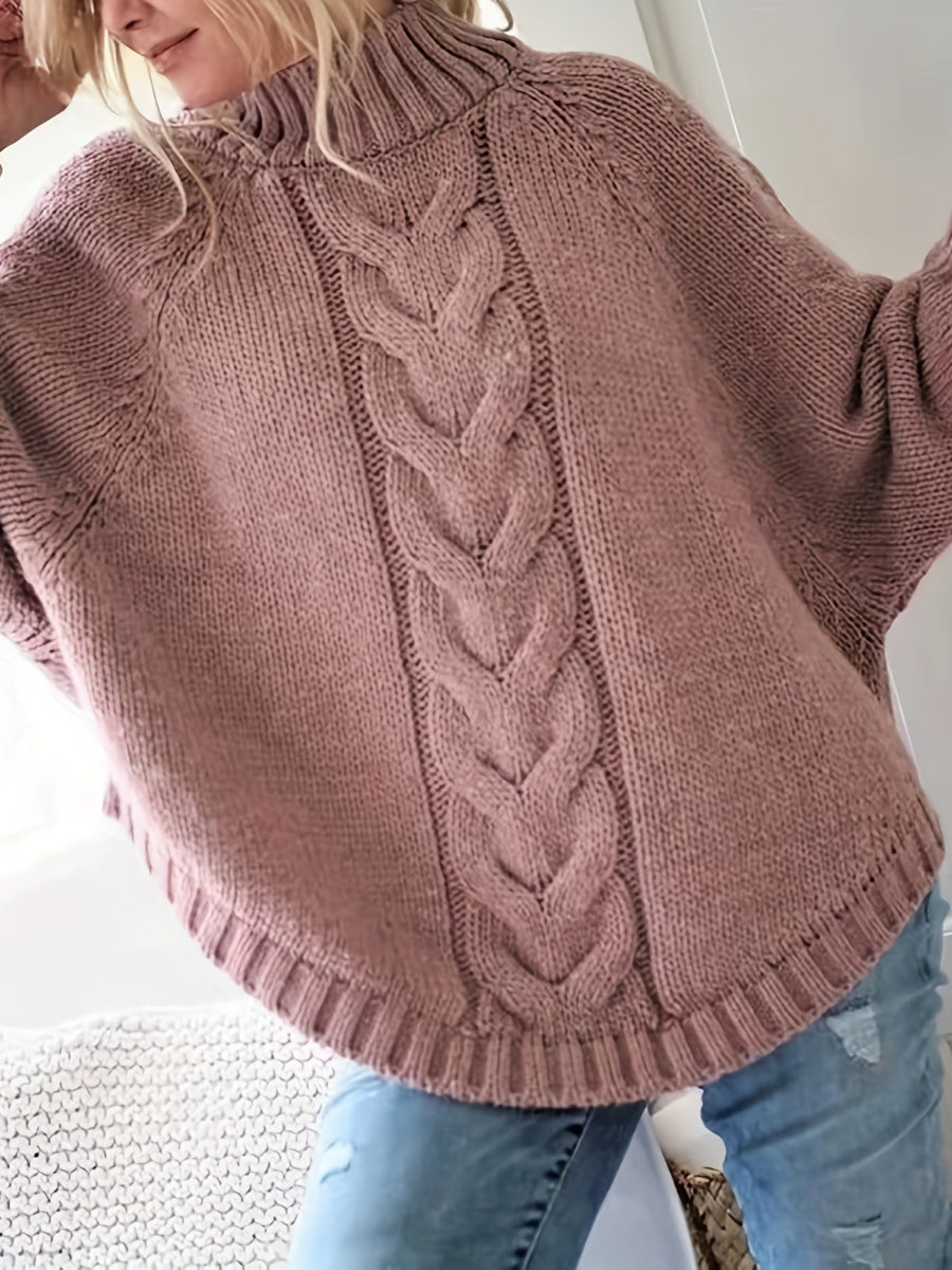 Gwendolyn | Women's Turtleneck Sweater – Cable Knit High Neck Winter Pullover view 6