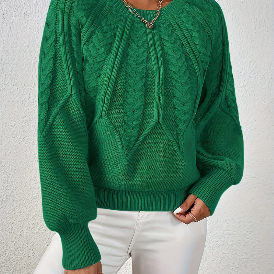 Eleanor | Women's Oversized Cable Knit Sweater – Relaxed Chunky Winter Pullover view 44