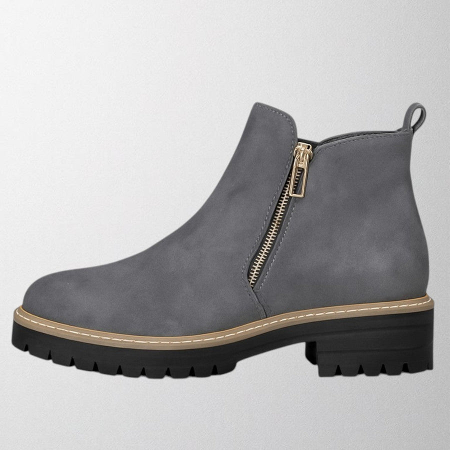 Griet | Side Zipper Closure Rounded Toe Boots view 2