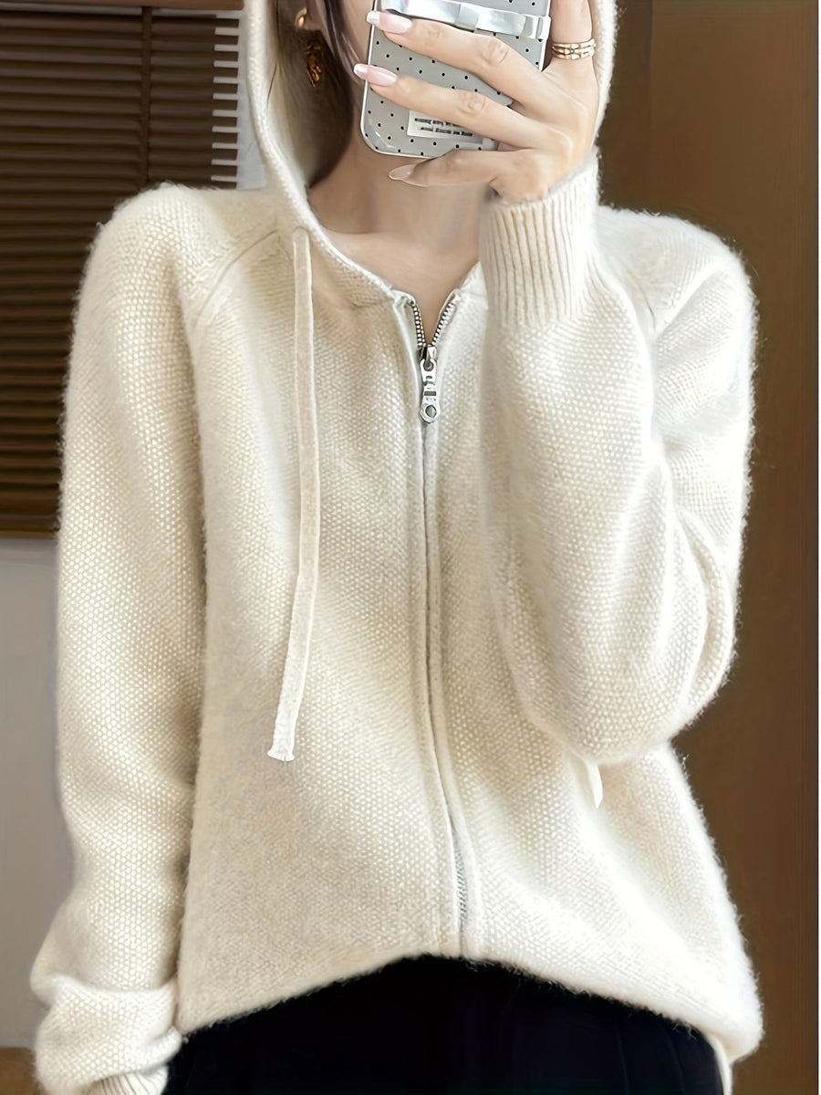 Belle | Women's Winter Cardigan – Hooded Zip-Up Cosy Layering view 1