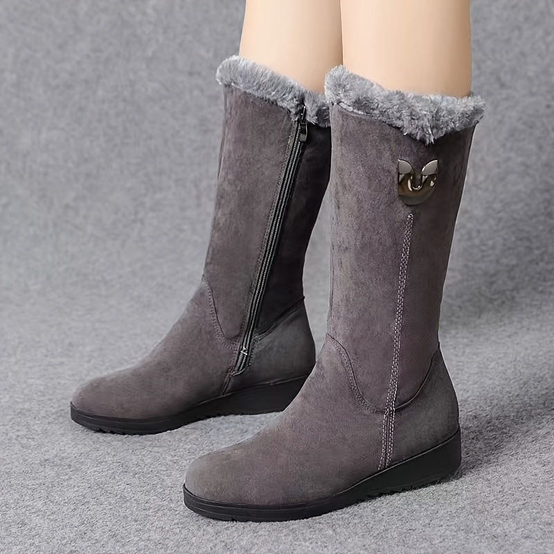 Solveig | Women's Winter Boots – Cozy Cuffed Mid Calf Snow Boots view 9