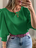 Ellen | Women's Puff Sleeve Blouse – Elegant Long Sleeve Dressy Top