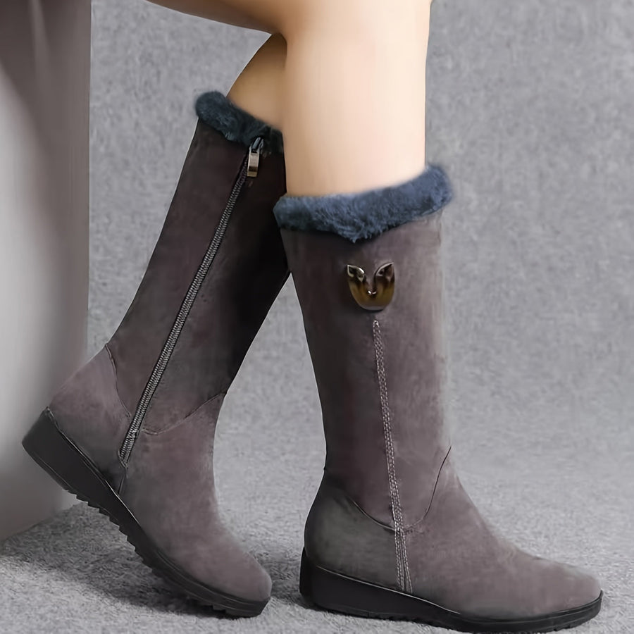 Solveig | Women's Winter Boots – Cozy Cuffed Mid Calf Snow Boots view 4