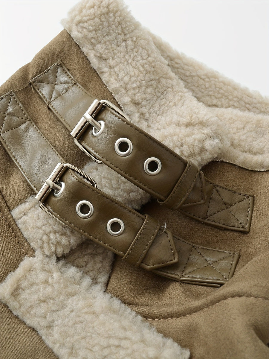 Clara | Women's Aviator Jacket – Belted Cozy Winter Coat view 5