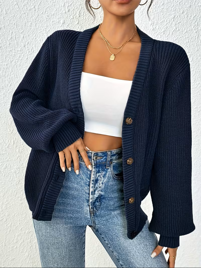 Maribel | Women's Oversized Cardigan – Relaxed Button-Front Chunky Knit view 2