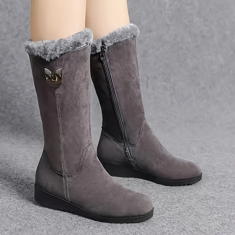 Solveig | Women's Winter Boots – Cozy Cuffed Mid Calf Snow Boots view 8