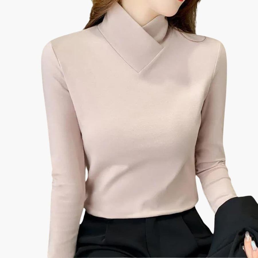 Liora | High-Collar Jumper with Long Sleeves and Regular Fit view 3