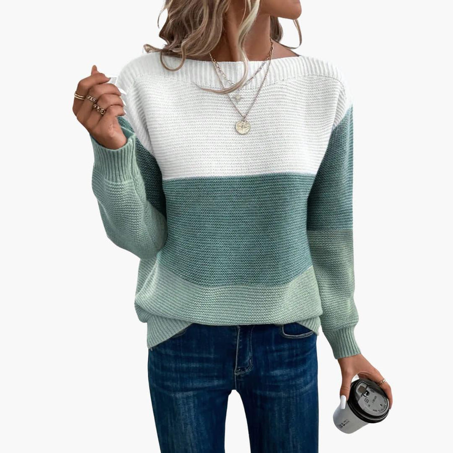 Oceane | Ombre Knit Jumper with Long Sleeves and Pullover Style view 3