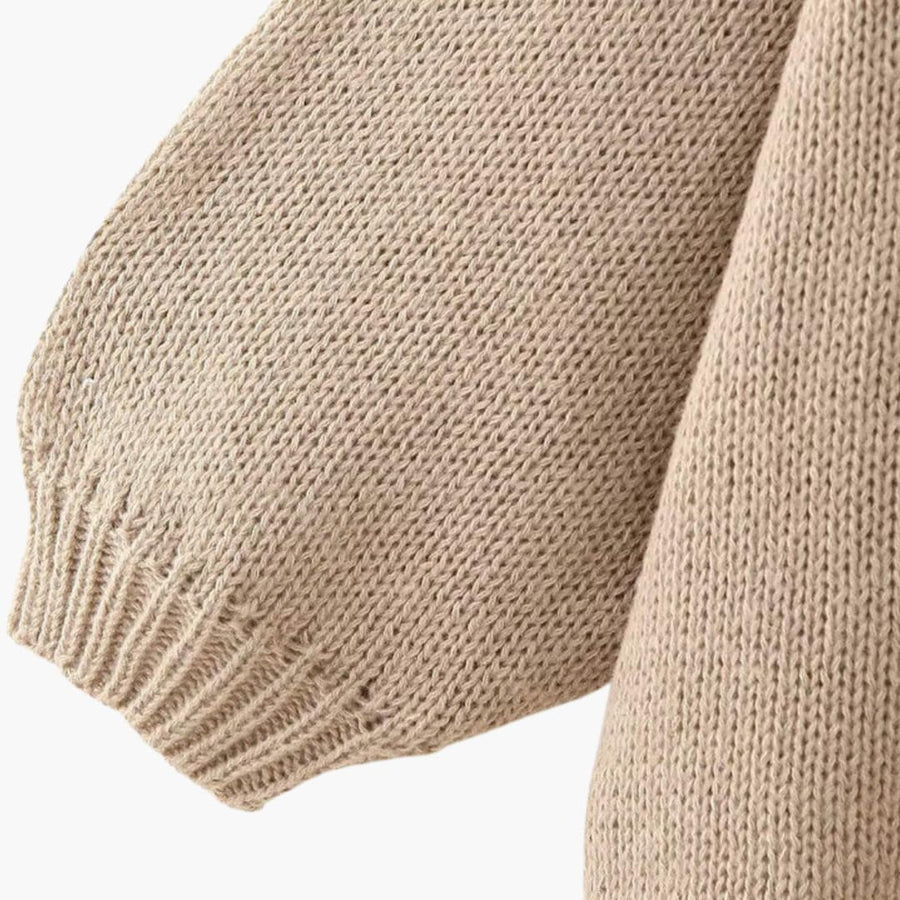 Celeste | Oversized Knit Cardigan with Button-Up Front and Ribbed Cuffs view 4