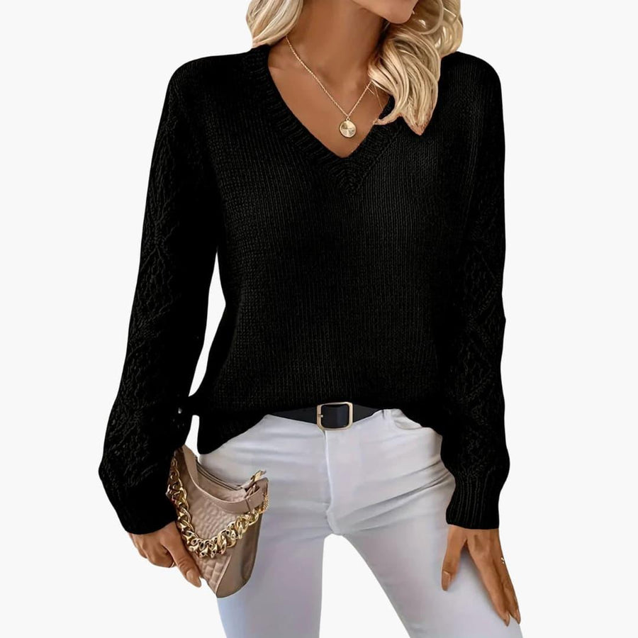 Zinnia | Jumper with Crochet Sleeve Details and Relaxed Fit view 4