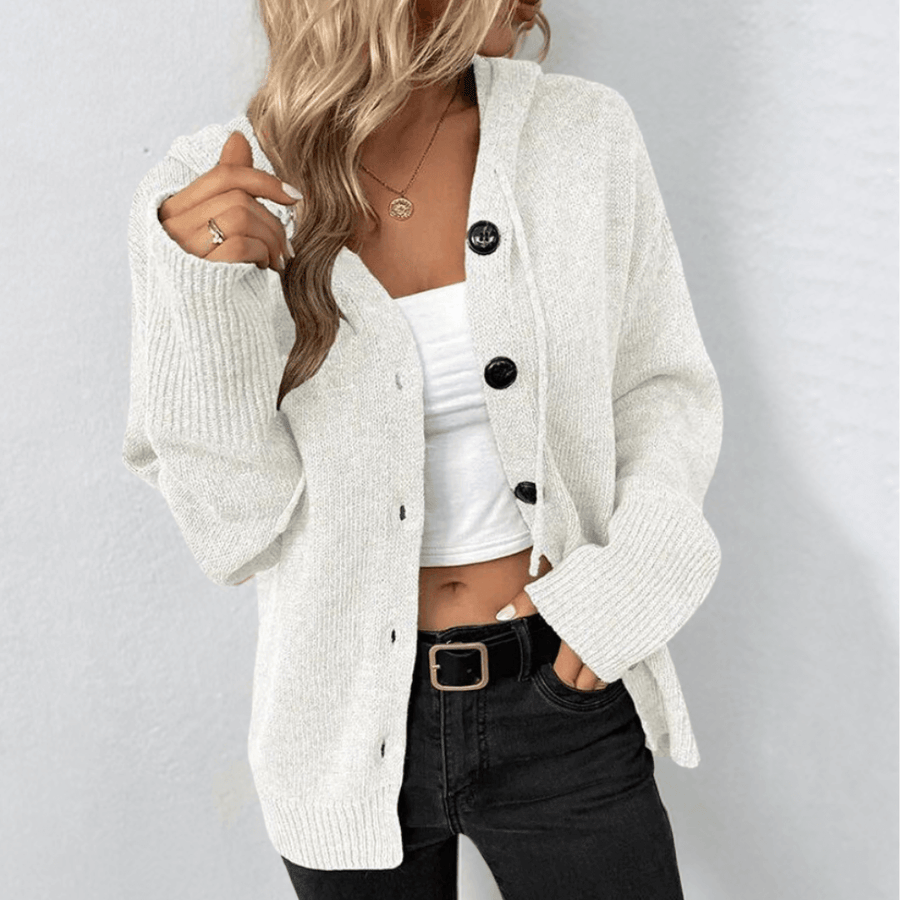 Darcy | Women's Winter Cardigan – Cosy Hooded Button-Front view 3