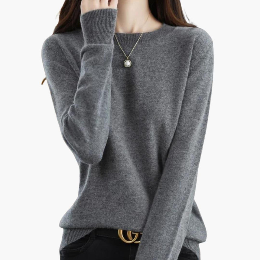 Persephone | Chunky Knit Jumper with Long Sleeves and Round Neckline view 9