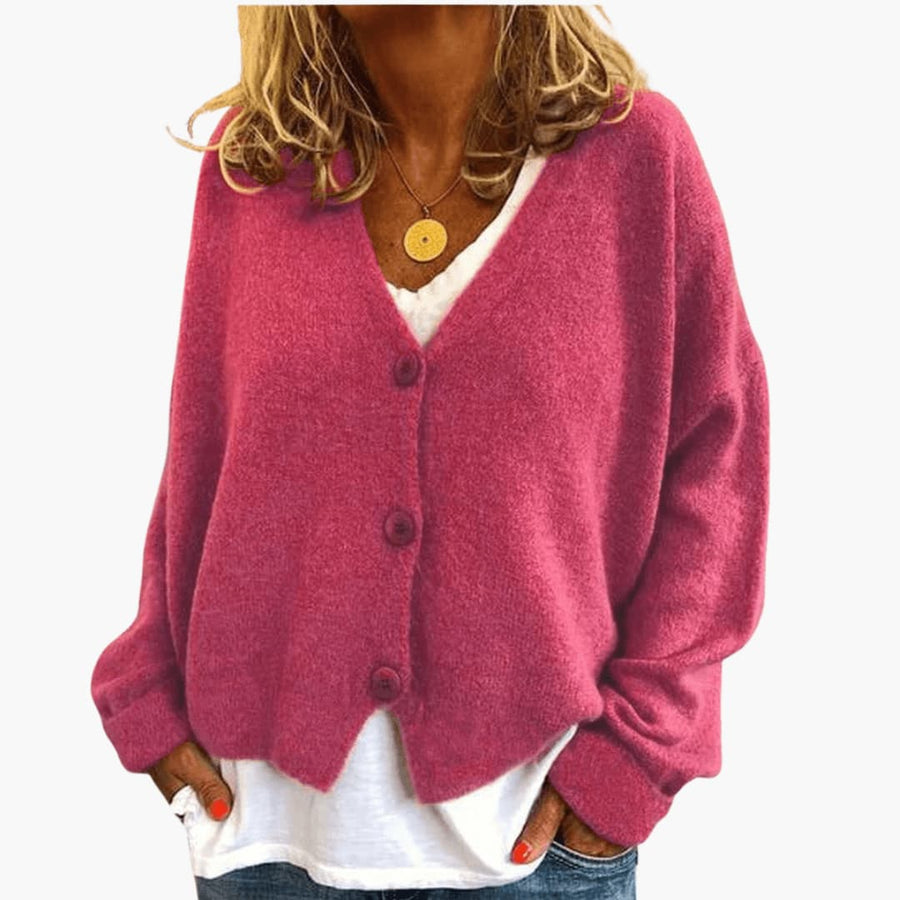 Brooke | Knitted Button Cardigan with V-Neckline and Long Sleeves view 13