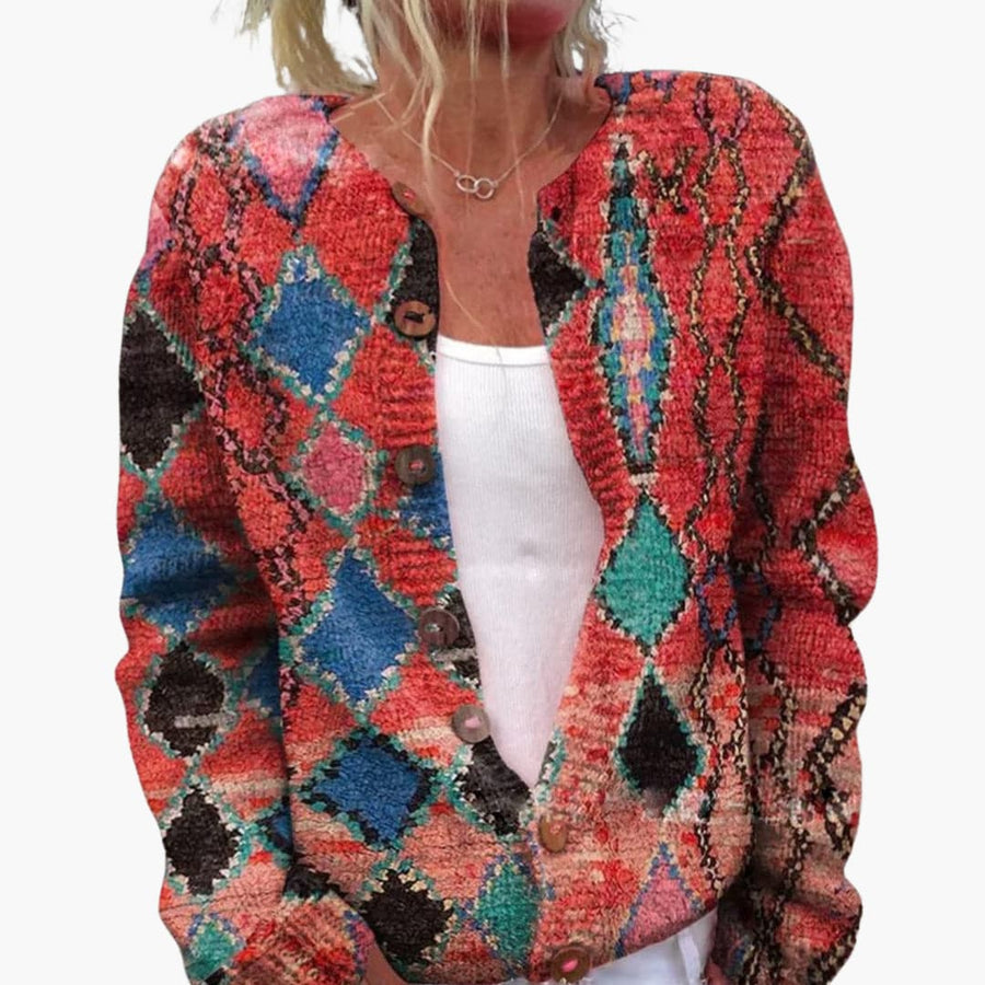 Addison | Floral  Cardigan with Long Sleeves and Ribbed Hem view 2