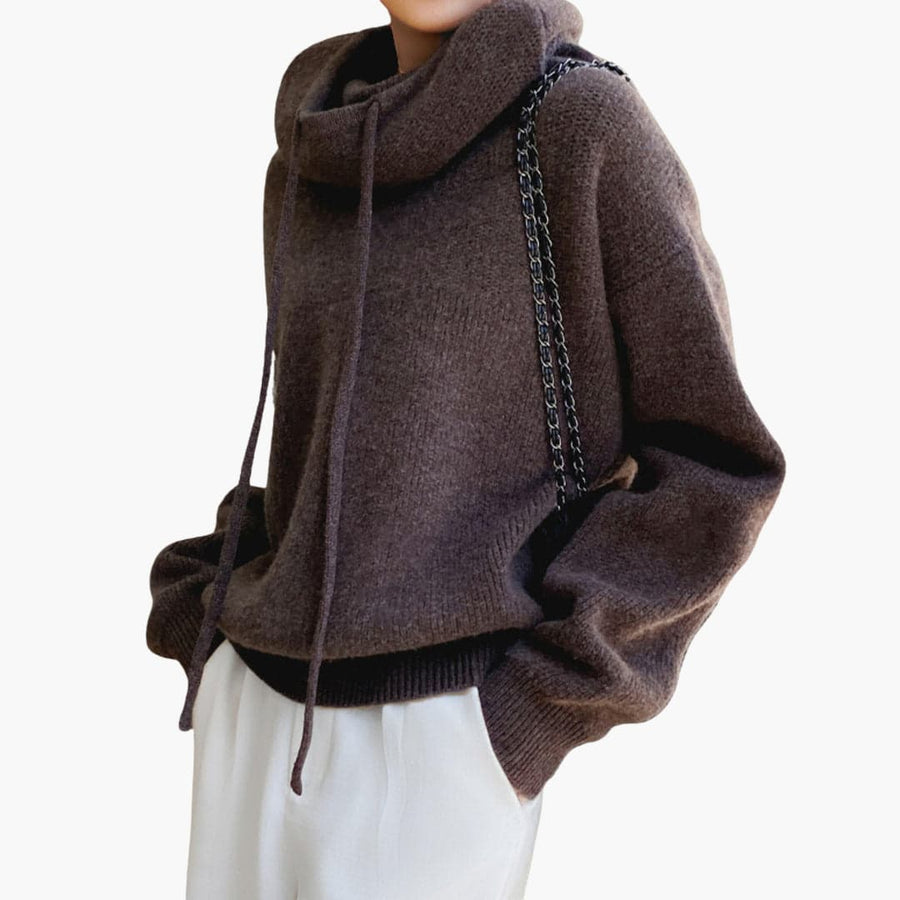 Ulrike | Turtleneck Jumper with Long Sleeves and Drawstring Detail view 6