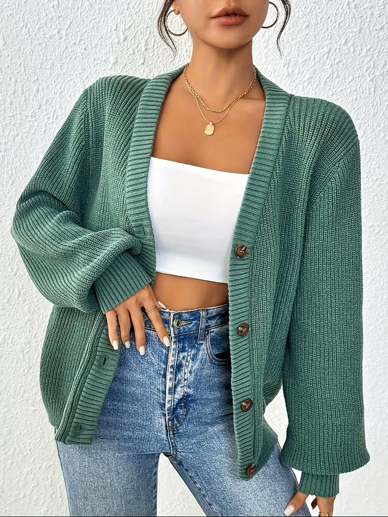 Maribel | Women's Oversized Cardigan – Relaxed Button-Front Chunky Knit view 1