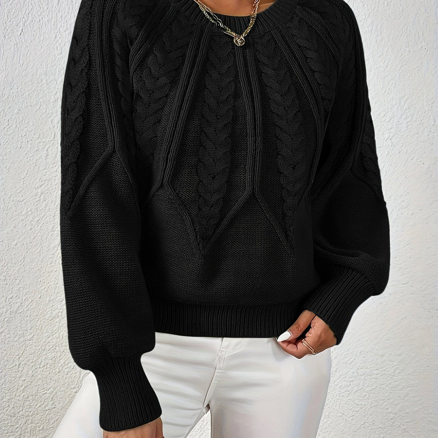 Eleanor | Women's Oversized Cable Knit Sweater – Relaxed Chunky Winter Pullover view 45