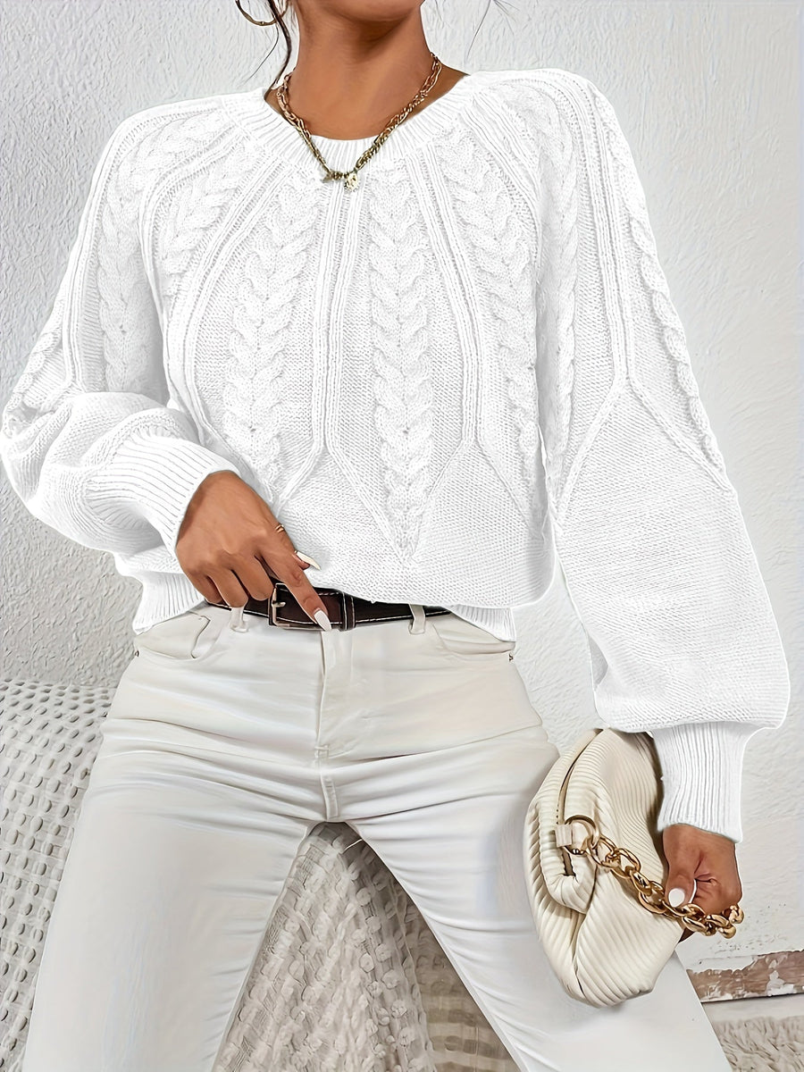 Eleanor | Women's Oversized Cable Knit Sweater – Relaxed Chunky Winter Pullover view 34